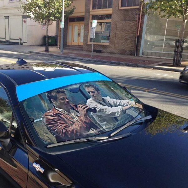 gearhumans 3D Fight Club Custom Car Auto Sunshade GL030822 Auto Sunshade 