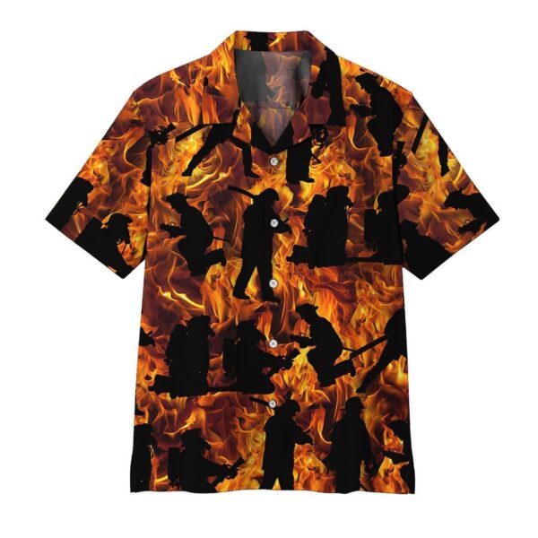 Gearhumans 3D Fire Fighter Hawaii Shirt ZK1105214 Hawai Shirt Short Sleeve Shirt S 