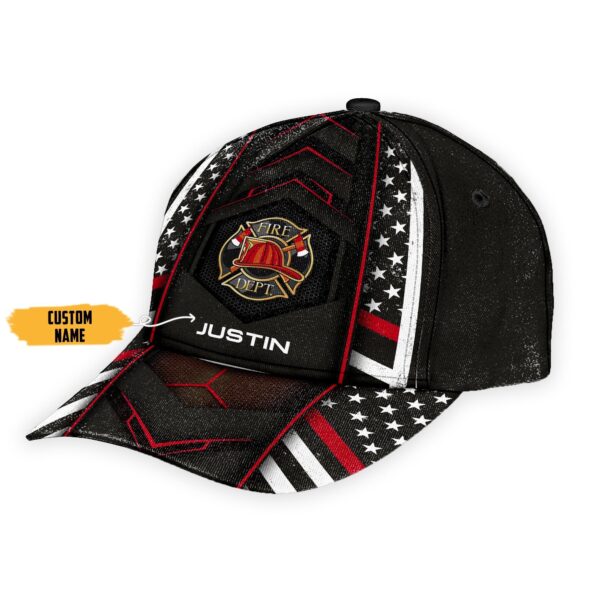 Gearhumans 3D Firefighter Flag Custom Name Cap GW02047 Cap