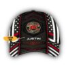 Gearhumans 3D Firefighter Flag Custom Name Cap GW02047 Cap Cap