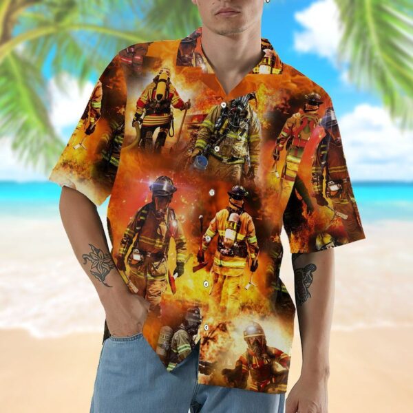 Gearhumans 3D Firefighter Hawaii Shirt ZZ08041 Hawai Shirt 