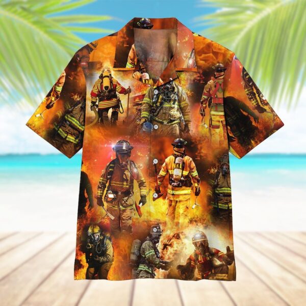 Gearhumans 3D Firefighter Hawaii Shirt ZZ08041 Hawai Shirt 