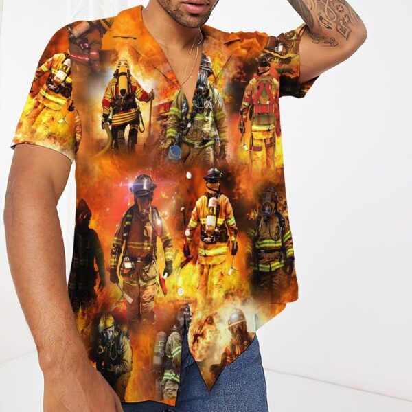 Gearhumans 3D Firefighter Hawaii Shirt ZZ08041 Hawai Shirt 