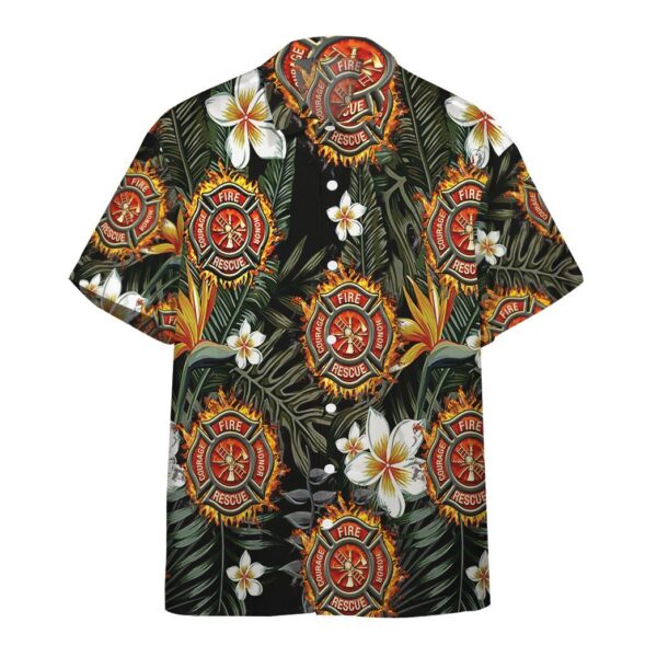 Gearhumans 3D Firefighter Hawaiian Custom Short Sleeve Short GW2405218 Hawai Shirt Short Sleeve Shirt S 