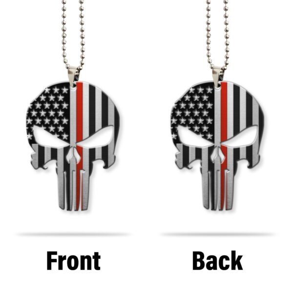 Gearhumans 3D Firefighter Red Line American Skull Custom Car Hanging GW1706211 Car Hanging