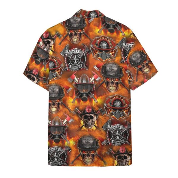 Gearhumans 3D Firefighter Skull Hawaii Shirt ZZ08042 Hawai Shirt