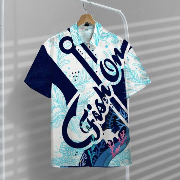 Gearhumans 3D Fish On Hook Hawaii Shirt ZZ08044 Hawai Shirt 