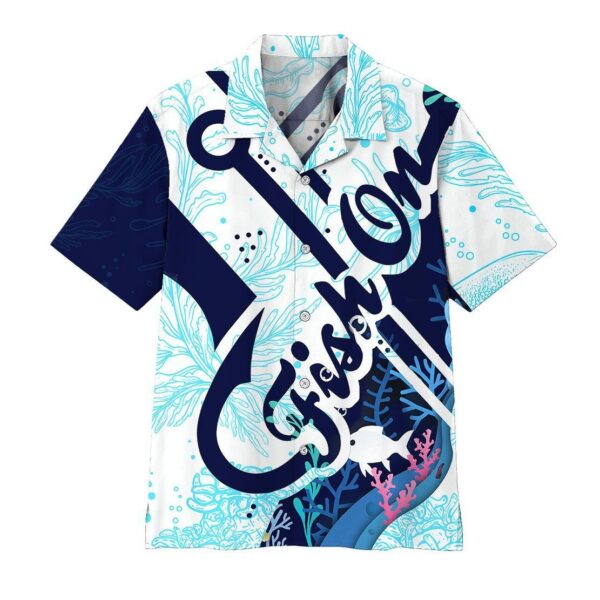 Gearhumans 3D Fish On Hook Hawaii Shirt ZZ08044 Hawai Shirt Short Sleeve Shirt S 