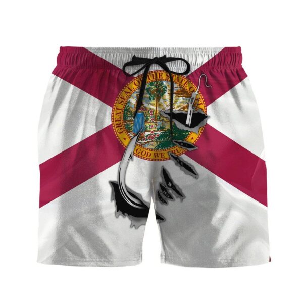 Gearhumans 3D Fishing Hooked American Flag Custom Beach Shorts Swim Trunk GS09062120 Men Shorts Men Shorts S 