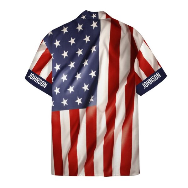 Gearhumans 3D Fishing Hooked American Flag Custom Text Short Sleeve Shirt GS09062114 Hawai Shirt