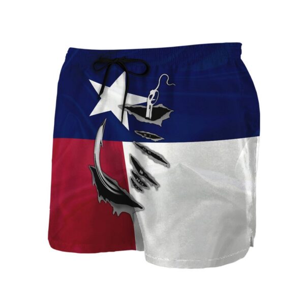 Gearhumans 3D Fishing Hooked Texas Flag Custom Beach Shorts Swim Trunk GS09062118 Men Shorts