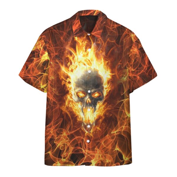 Gearhumans 3D Flaming Skull Find Your Fire Custom Hawaii Shirt GO23062115 Hawai Shirt Hawai Shirt S 