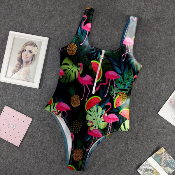 Gearhumans 3D Flamingo Hawaii Custom One Piece Swimsuit GW1305213 One-piece Swimsuit One-piece Swimsuit S 