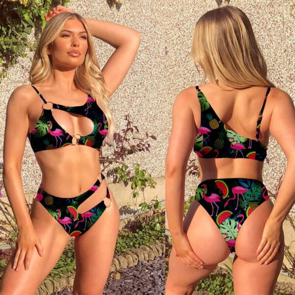 Gearhumans 3D Flamingo Hawaii Custom Ring Swimsuit GW1305212 Ring Swimsuit