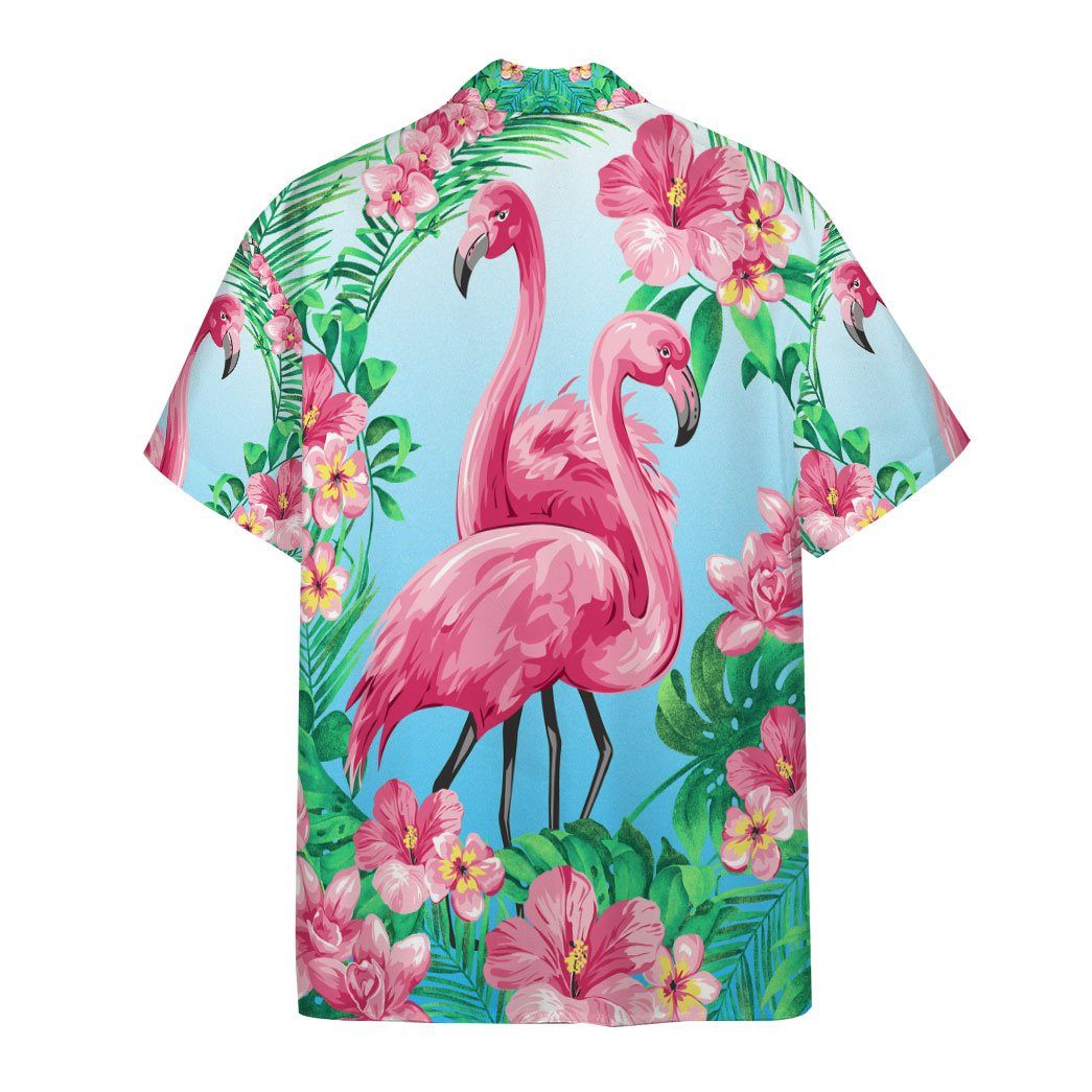 Gearhumans 3D Flamingo Hawaii Custom Short Sleeve Shirts GW1805211 Hawai Shirt