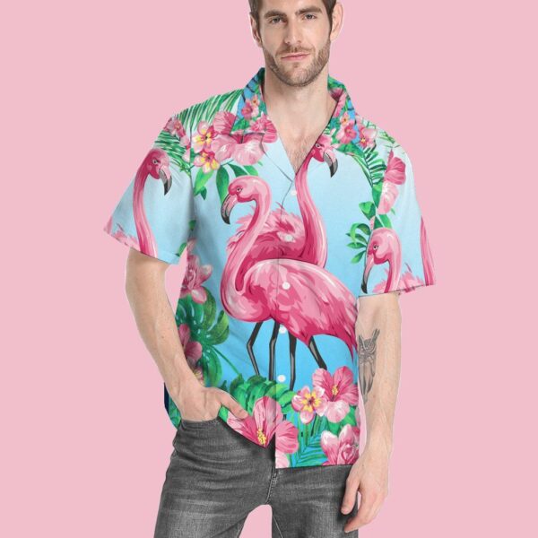 Gearhumans 3D Flamingo Hawaii Custom Short Sleeve Shirts GW1805211 Hawai Shirt
