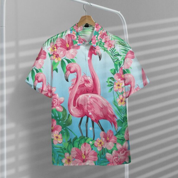 Gearhumans 3D Flamingo Hawaii Custom Short Sleeve Shirts GW1805211 Hawai Shirt