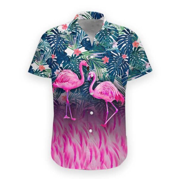 Gearhumans 3D Flamingo Hawaii Shirt hawaii Short Sleeve Shirt S