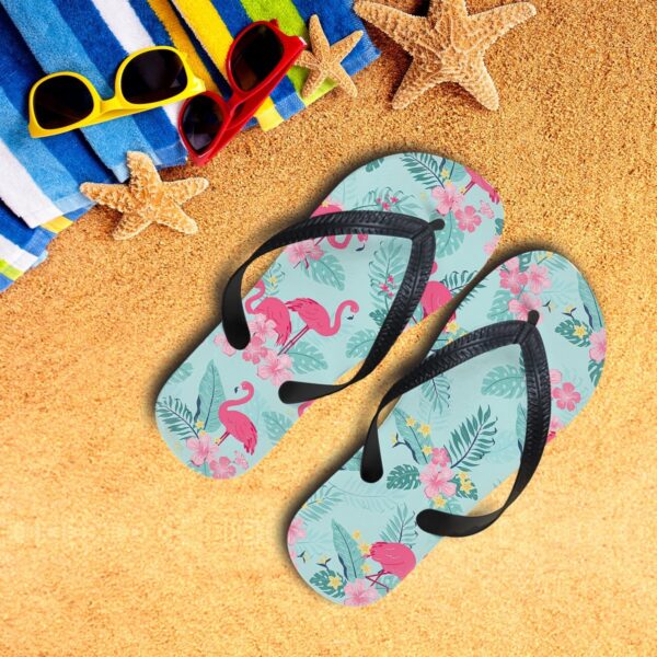Gearhumans 3D Flamingo With Flowers Custom Flip Flop GW2405213 Flipflop Women 35EU 