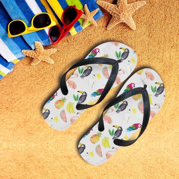 Gearhumans 3D Flamingo With Fruits Custom Flip Flop GW2405214 Flipflop Women 35EU