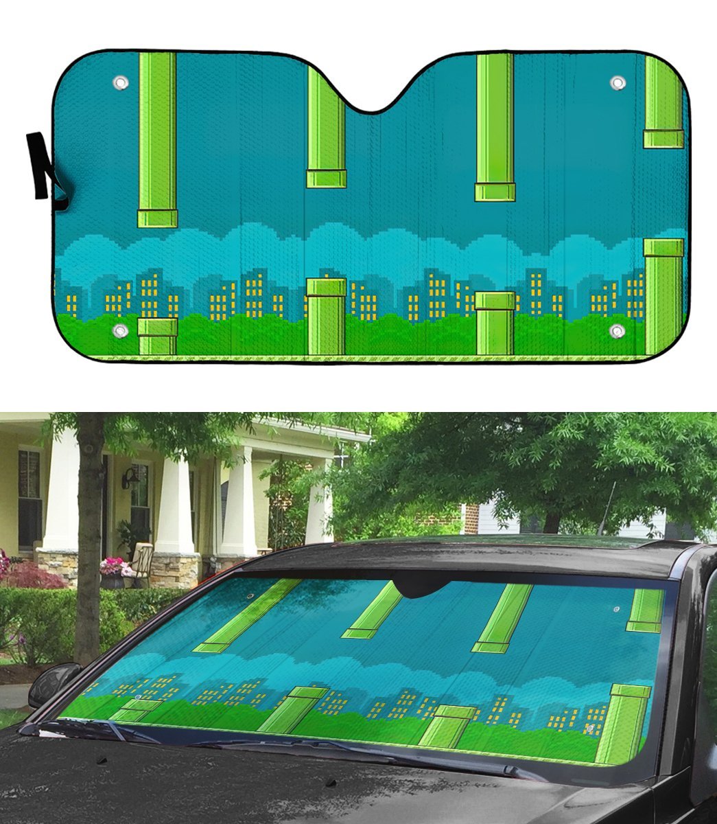 Gearhumans 3D Flappy Bird Night Auto Sun Shade ZK0605216 Auto Sunshade