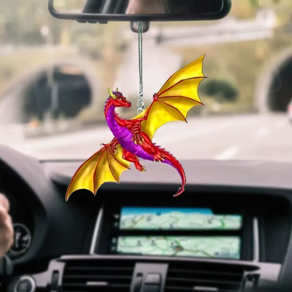 Gearhumans 3D Flying Colorful Dragon Car Hanging GJ24052101 Car Hanging