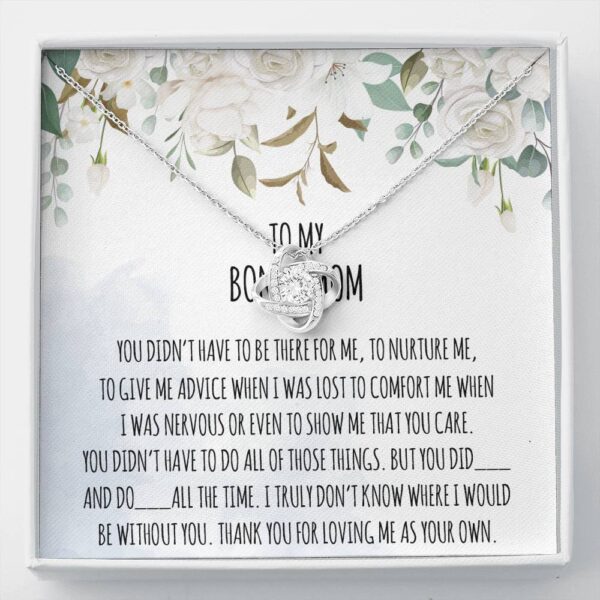 Gearhumans 3D For My Bonus Mom Happy Mothers Day Love Knot Necklace GO26042125 ShineOn Fulfillment Standard Box 