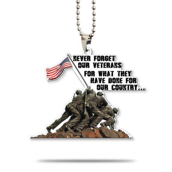 Gearhumans 3D Forever Remember Our Heroes Our Veterans Custom Car Hanging GO31052110 Car Hanging Car Hanging/1 Pack 