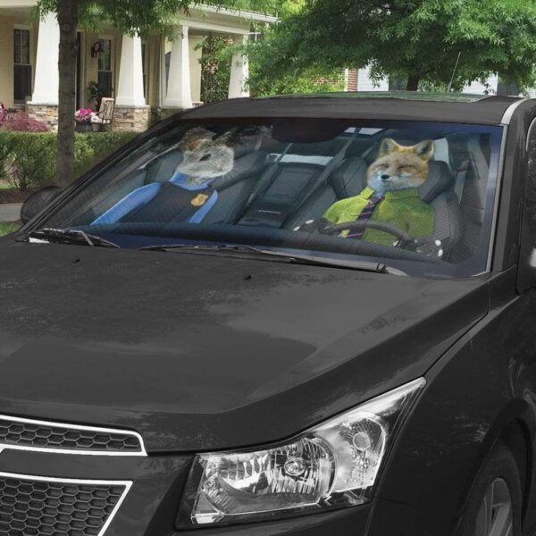 gearhumans 3D Fox And Rabbit Zootopia Custom Car Auto Sunshade GW17072 Auto Sunshade