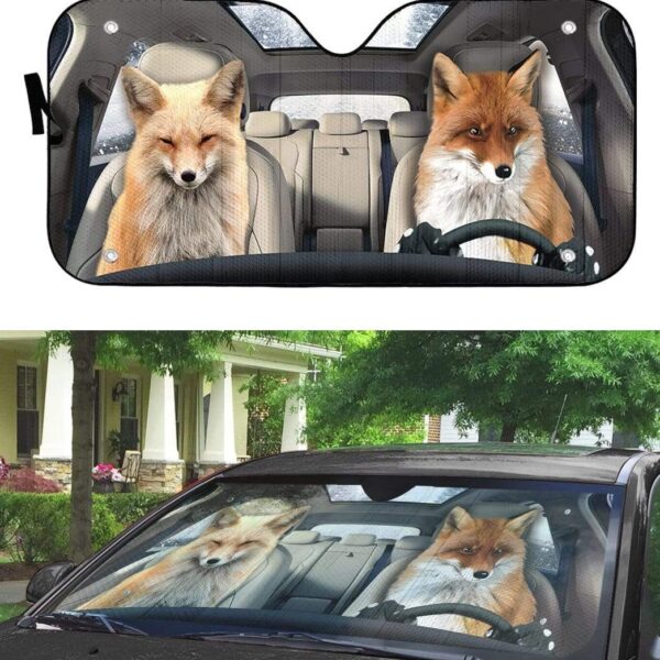 gearhumans 3D Fox Custom Car Auto Sunshade GL28072 Auto Sunshade 