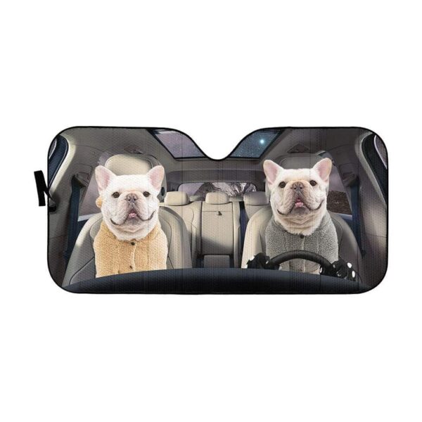 gearhumans 3D French Bulldog Custom Car Auto Sunshade GV120611 Auto Sunshade 57''x27.5'' 