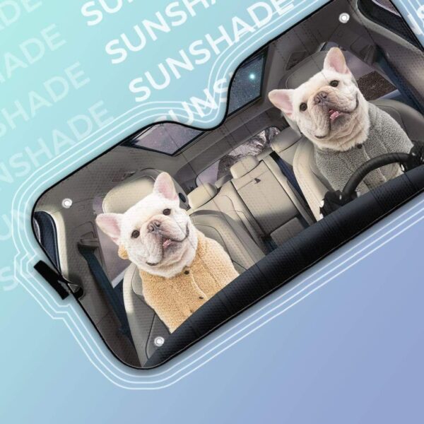 gearhumans 3D French Bulldog Custom Car Auto Sunshade GV120611 Auto Sunshade