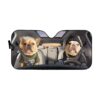 gearhumans 3D French Bulldog Friends Custom Car Auto Sunshade GS1703 Auto Sunshade 57''x27.5''