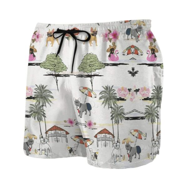 Gearhumans 3D French Bulldog Hawaii Beach Retro Custom Summer Beach Shorts Swim Trunks GV22065 Men Shorts