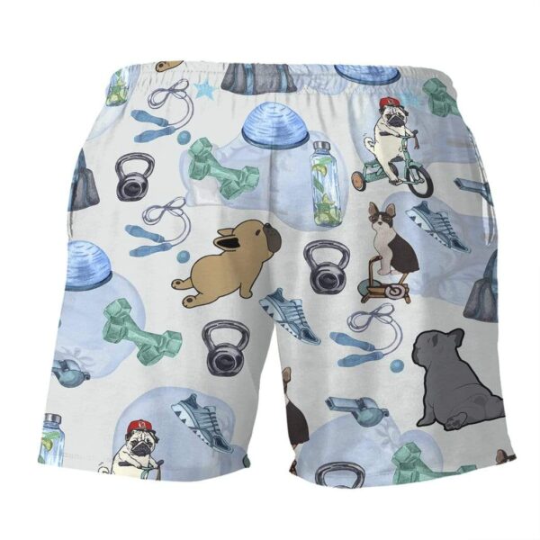 Gearhumans 3D French Bulldog Healthy And Balance Summer Beach Shorts Swim Trunks GV130713 Men Shorts