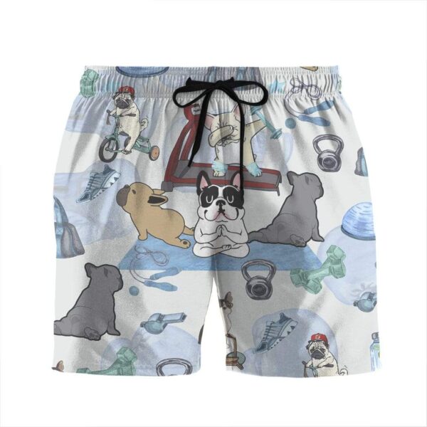 Gearhumans 3D French Bulldog Healthy And Balance Summer Beach Shorts Swim Trunks GV130713 Men Shorts Men Shorts S
