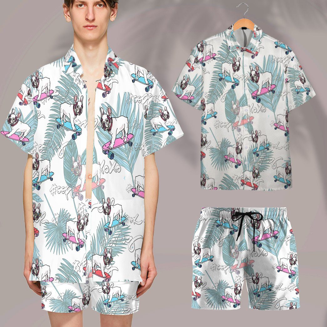 Gearhumans 3D French Bulldog On Skateboard Custom Hawaii Shirt GO13052118 Hawai Shirt