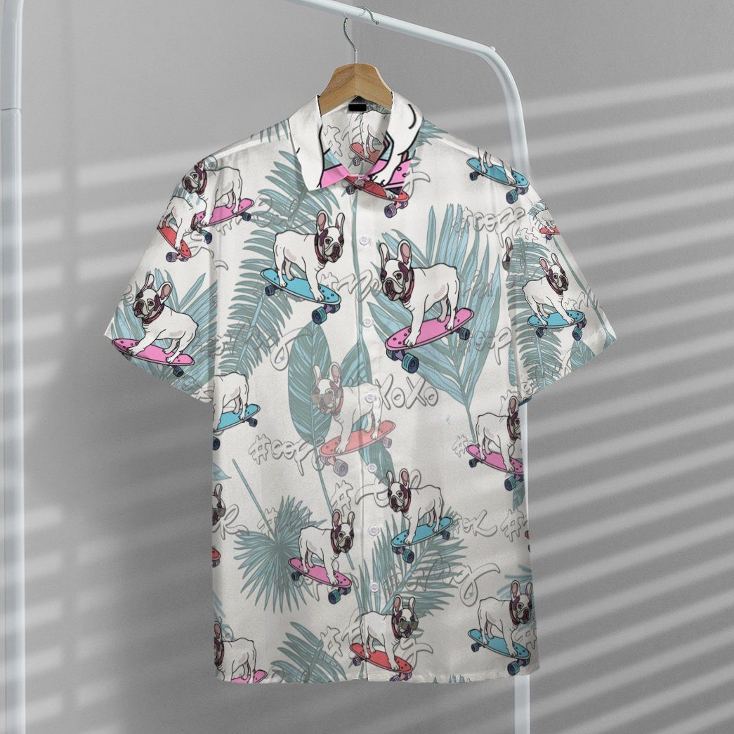 Gearhumans 3D French Bulldog On Skateboard Custom Hawaii Shirt GO13052118 Hawai Shirt