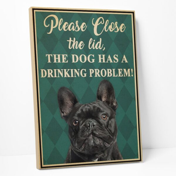 Gearhumans 3D French Bulldog Please Close The Lid Custom Canvas GW05058 Canvas