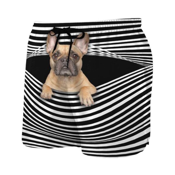 Gearhumans 3D French Bulldog Stripes Custom Beach Shorts Swim Trunks GV31077 Men Shorts