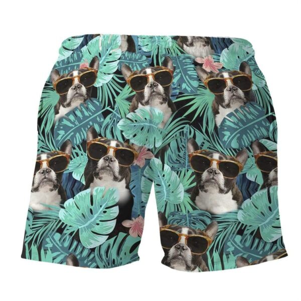 Gearhumans 3D French Bulldog Tropical Hawaii Custom Beach Shorts Swim Trunk GW13011 Men Shorts