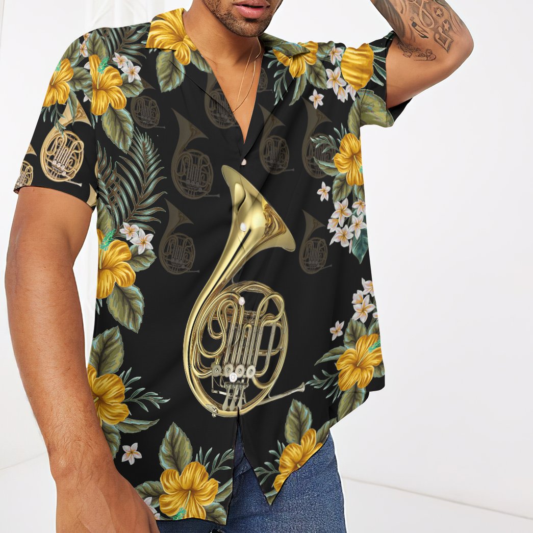 Gearhumans 3D French Horn Hawaii Shirt GS1805216 Hawai Shirt