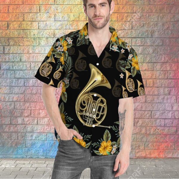 Gearhumans 3D French Horn Hawaii Shirt GS1805216 Hawai Shirt