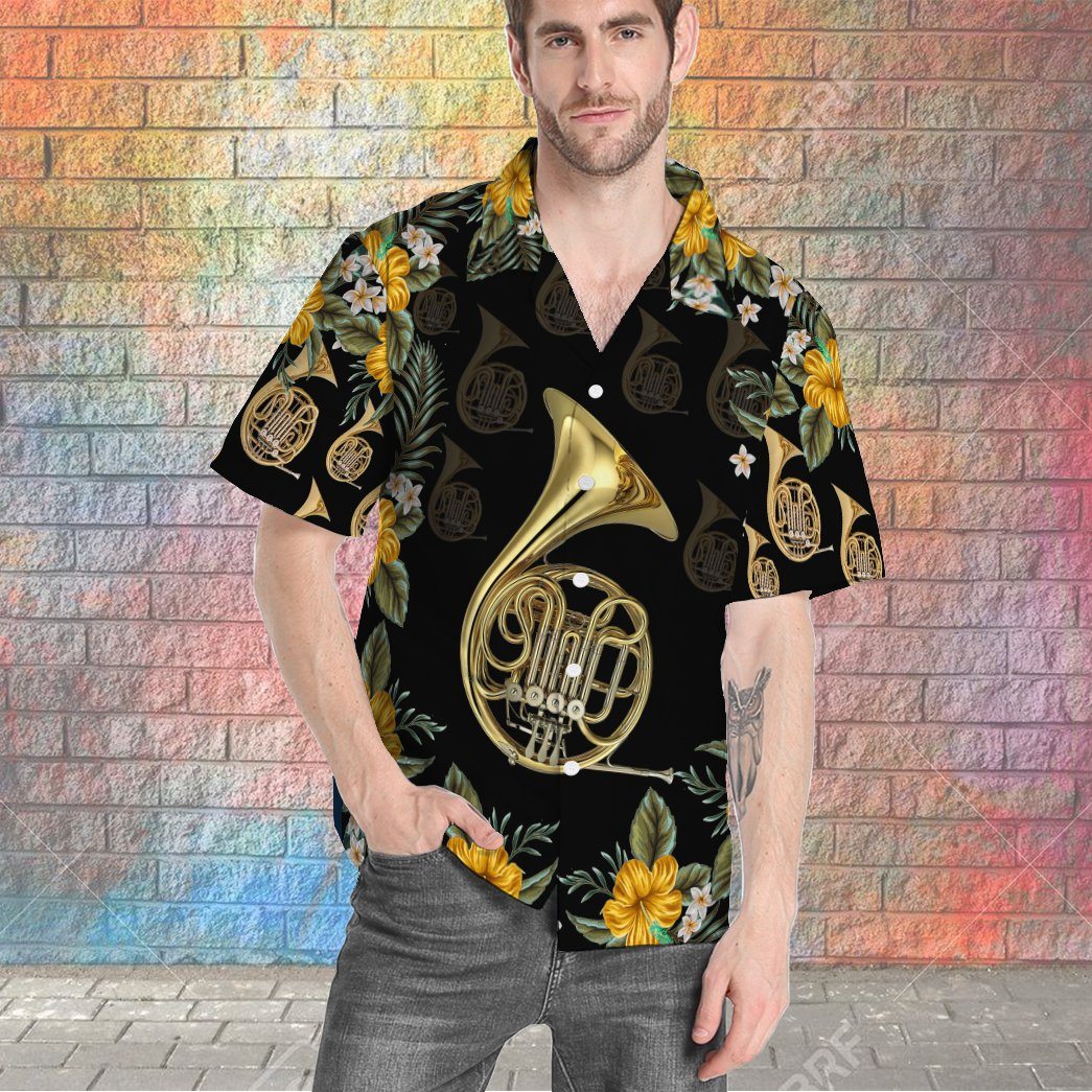 Gearhumans 3D French Horn Hawaii Shirt GS1805216 Hawai Shirt