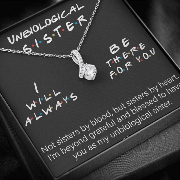 Gearhumans 3D Friendship Day Unbiological Sister Custom Hearts Necklace With Message Card GW05076 ShineOn Fulfillment