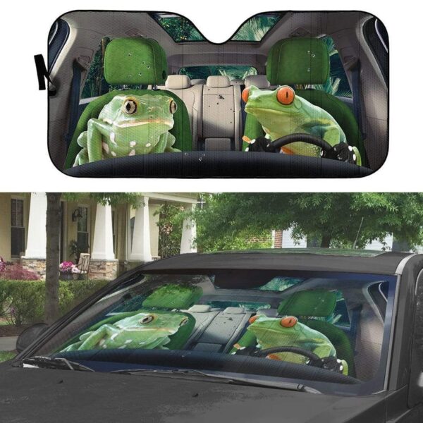 gearhumans 3D Frogs Custom Car Auto Sunshade GS30066 Auto Sunshade