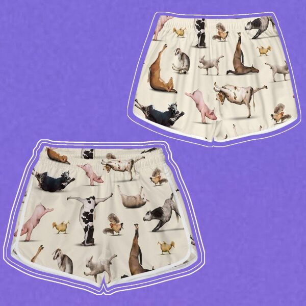 Gearhumans 3D Funny Farm Animal Yoga Custom Women Beach Shorts Swim Trunk GS14052130 Women Shorts 