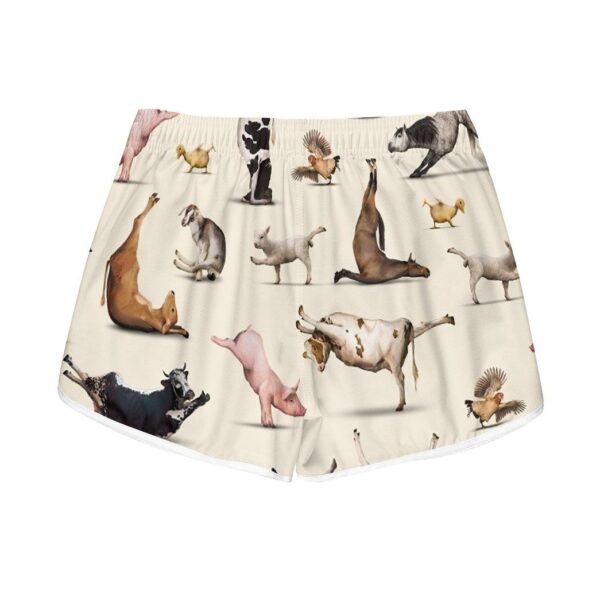 Gearhumans 3D Funny Farm Animal Yoga Custom Women Beach Shorts Swim Trunk GS14052130 Women Shorts