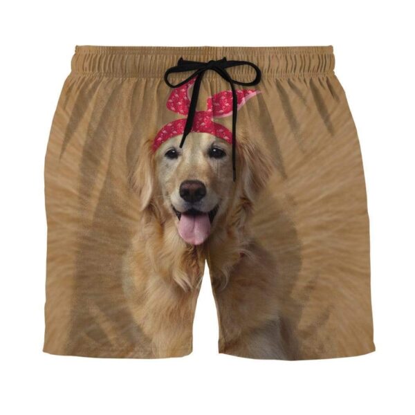 Gearhumans 3D Funny Golden Retriever Custom Beach Shorts Swim Trunks GL08063 Men Shorts Men Shorts S 