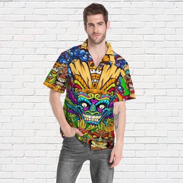 Gearhumans 3D Funny Tiki Custom Short Sleeve Shirt GS0107218 Hawai Shirt 